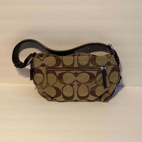 Coach Signature C Tan/Brown Cotton & Leather Bag - Picture 4 of 10